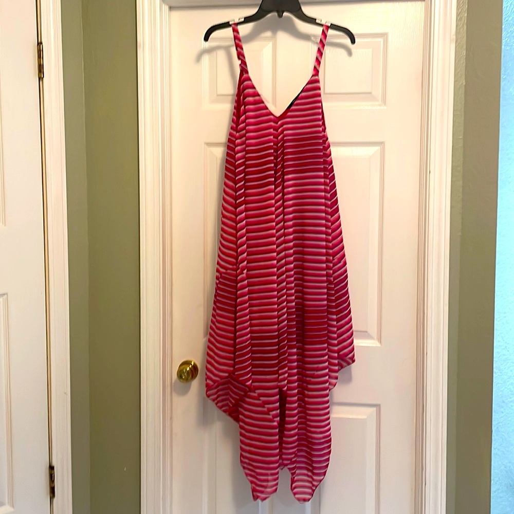Long, Flowing, Lined, Pretty in Pink Maxi Dress, Size Large